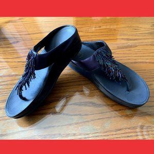 Fitflop Blue Cha Cha beaded sandals size 8